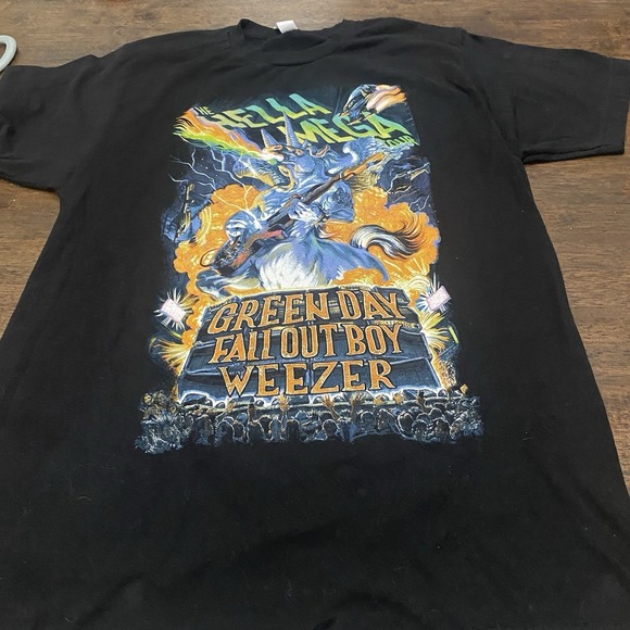 Tultex Other - Green Day Fall Out Boy Weezer The Hella Mega Tour 2021 Size L Black